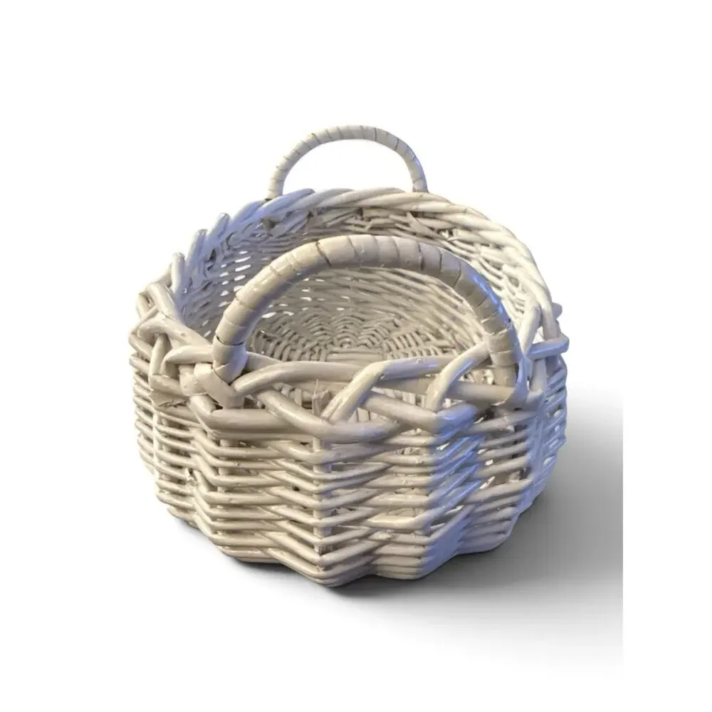 Vintage Wicker Basket Small Home Decor CottageCore Farmhouse Style 9”x7.25